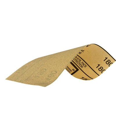 3M Sandpaper, Used for Clear Coat/ Fiberglass/ Filler/ Metal/ Paint/ Plastic and Putty, A Weight Paper Backing, P180 Grit, Brown – 03031