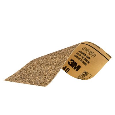 3M Sandpaper, Used for Clear Coat/ Fiberglass/ Filler/ Metal/ Paint/ Plastic and Putty, C Weight Paper Backing, Coarse Grit, Brown – 03038