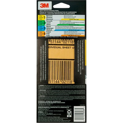 3M Sandpaper, Used for Clear Coat/ Fiberglass/ Filler/ Metal/ Paint/ Plastic and Putty, C Weight Paper Backing, Coarse Grit, Brown – 03038