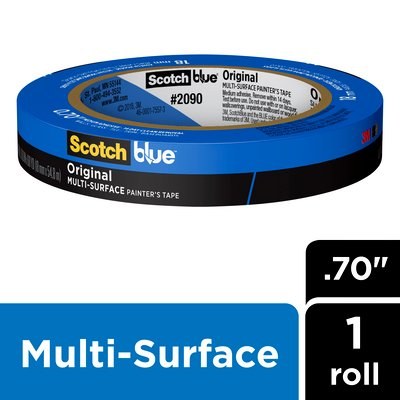 3M Masking Tape, Scotchblue™, Used for Masking Painting/ Paint Preparation, 0.70 Inch Width X 60 Yard Length, Blue, Single – 03680