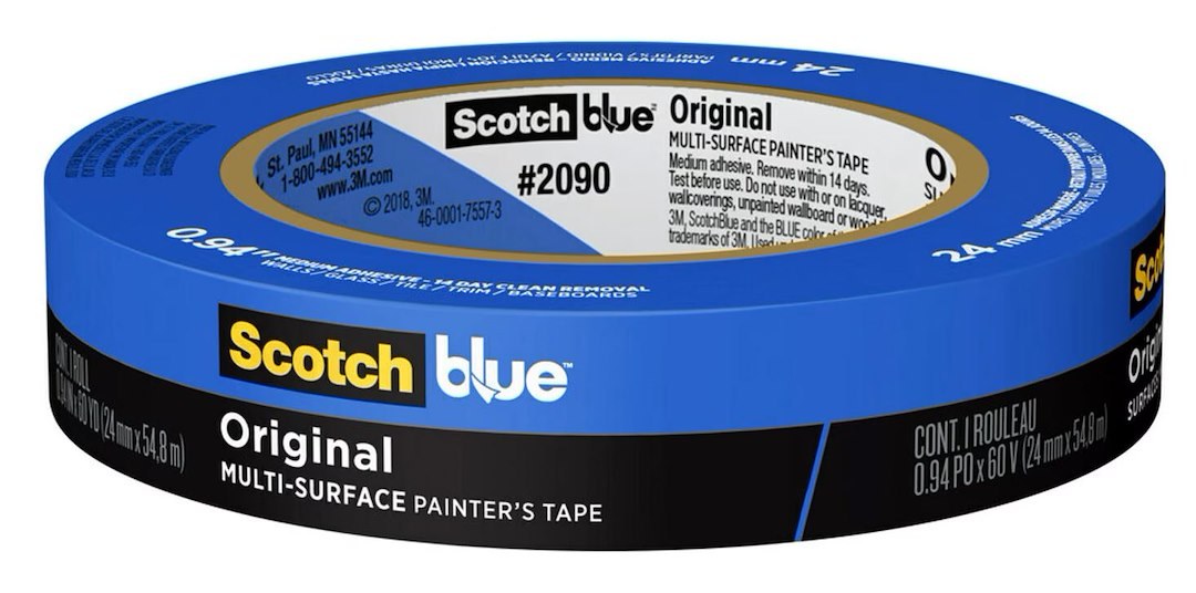3M Masking Tape, Scotchblue™, Used for Masking Painting/ Paint Preparation, 0.94 Inch Width X 60 Yards Length, Blue, Single – 03681