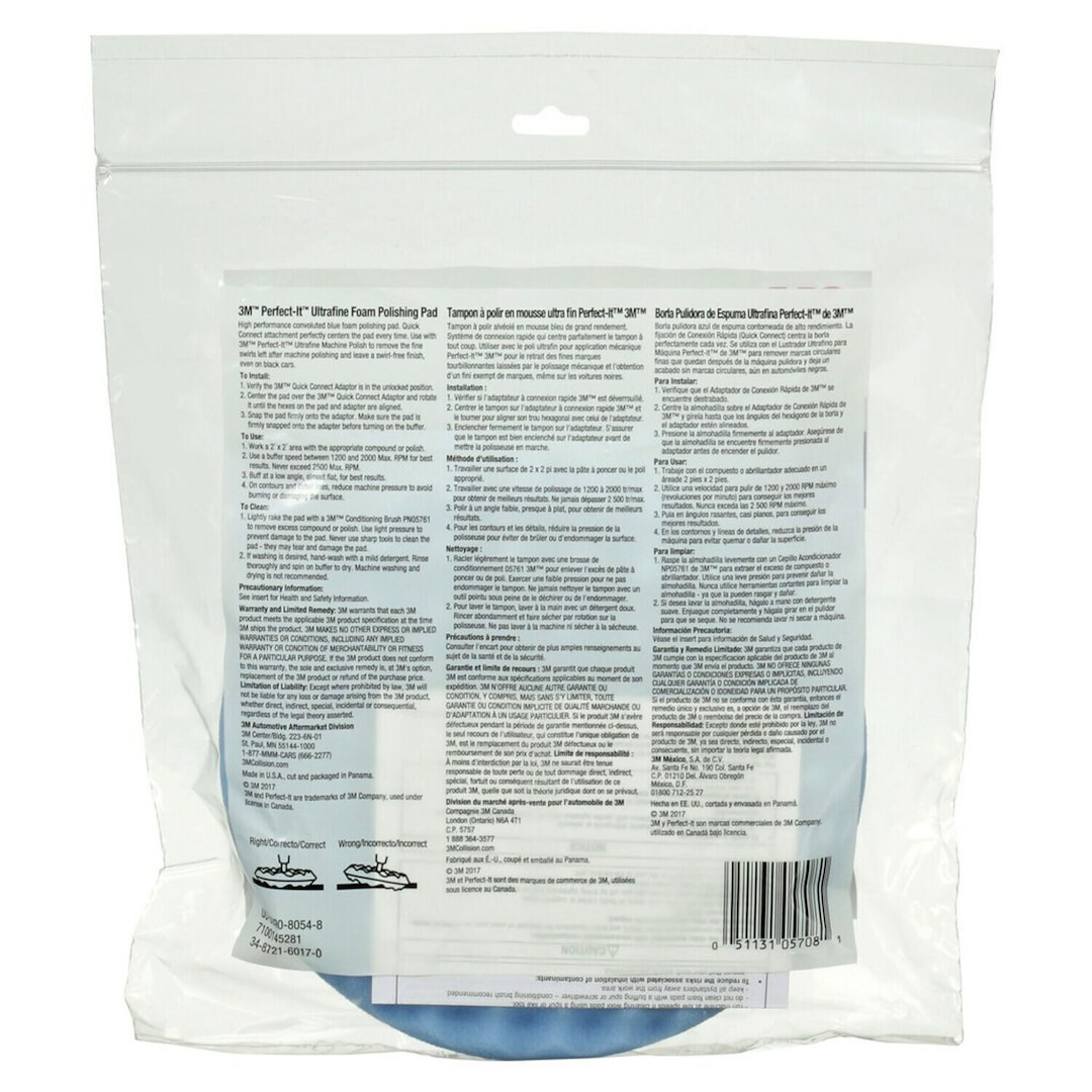 3M Buffing Pad, Perfect-It ™, Used for Cured Paint/ Swirl Mark Removal/ Scratch Removal/ Paint Finishes, Foam, Least Aggressive – 05708