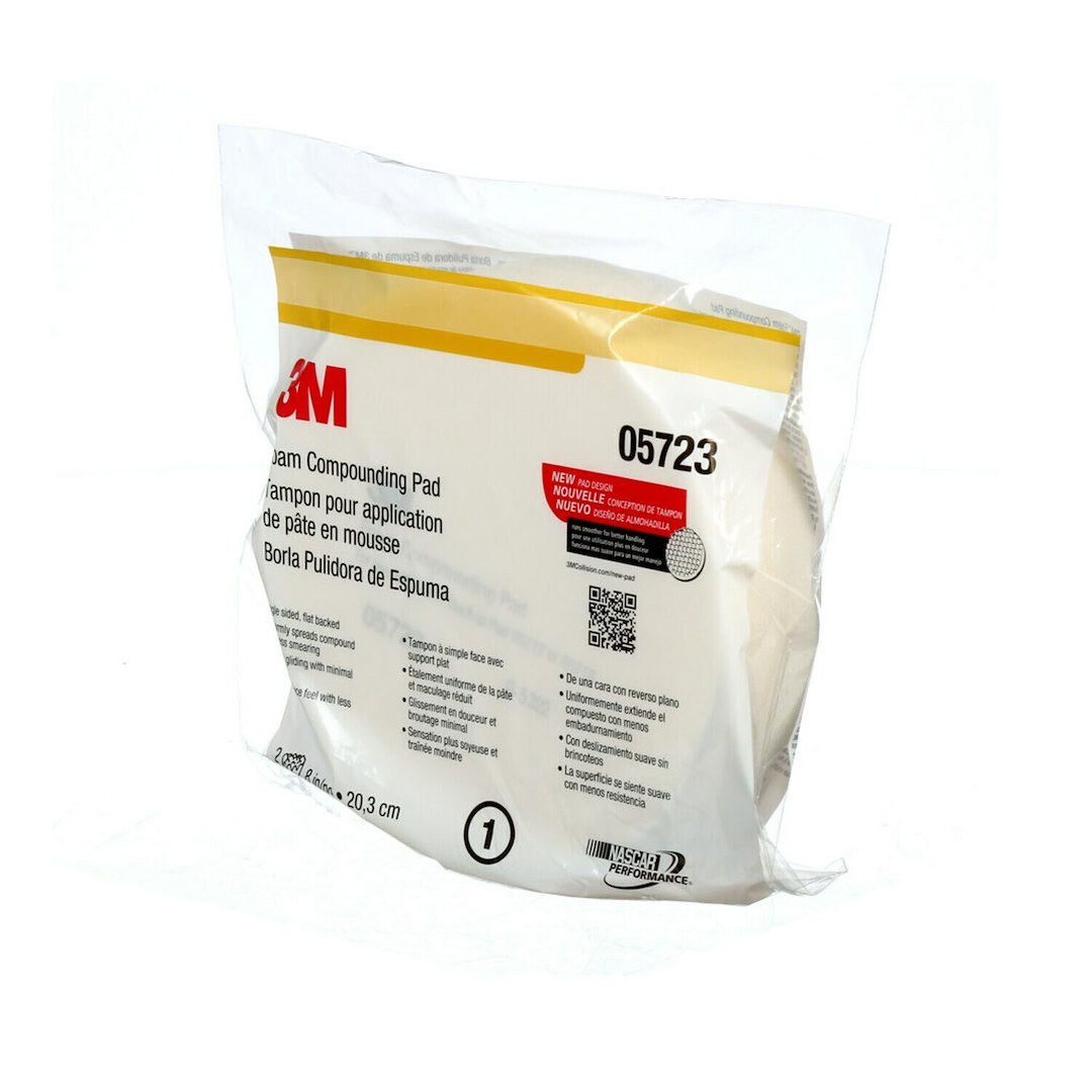 3M Buffing Pad, Use to Apply Compound to Remove Sanding Scratches and Swirls, Foam, Aggressive, 9 Inch Diameter, Hookit Attachment, Pack of 2 – 05723