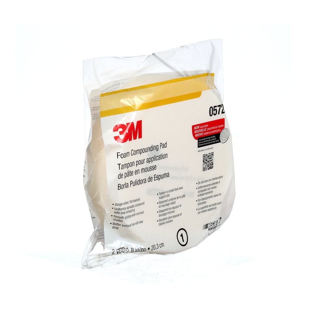 3M Buffing Pad, Use to Apply Compound to Remove Sanding Scratches and Swirls, Foam, Aggressive, 9 Inch Diameter, Hookit Attachment, Pack of 2 – 05723
