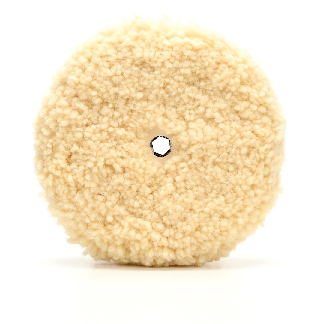 3M Polishing Pad, Perfect-It ™, Use to Refines P1200/ Finer Sand Scratches/ Other Paint Surface Defects, Wool, White, More Aggressive – 05753