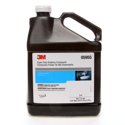 3M Rubbing Compound, Super Duty, Use to Remove 1000 and Finer Sand Scratches on All Types of Paint Surfaces, Liquid, Tan, 1 Gallon Bottle – 05955