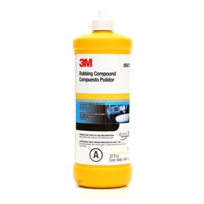 3M Rubbing Compound, Used for Removing 1200/ 1500/ 2000 Grit Sanding Scratches IN Automotive Paints Including Clear Coats, Liquid, Tan – 05973