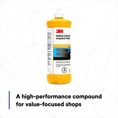 3M Rubbing Compound, Used for Removing 1200/ 1500/ 2000 Grit Sanding Scratches IN Automotive Paints Including Clear Coats, Liquid, Tan – 05973