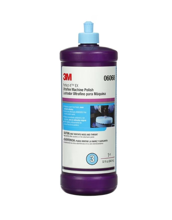 3M Polishing Compound, Perfect-It™, Used to Eliminate Swirl Marks and Produces a High Gloss Finish, Liquid, Blue, 1 Quart Bottle, Single – 06068