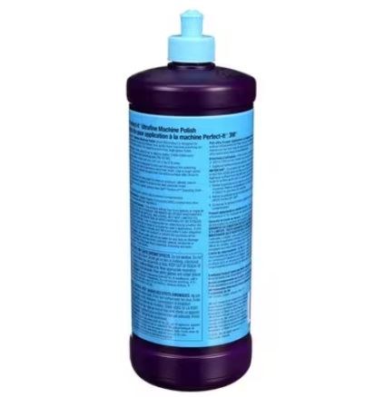 3M Polishing Compound, Perfect-It™, Used to Eliminate Swirl Marks and Produces a High Gloss Finish, Liquid, Blue, 1 Quart Bottle, Single – 06068
