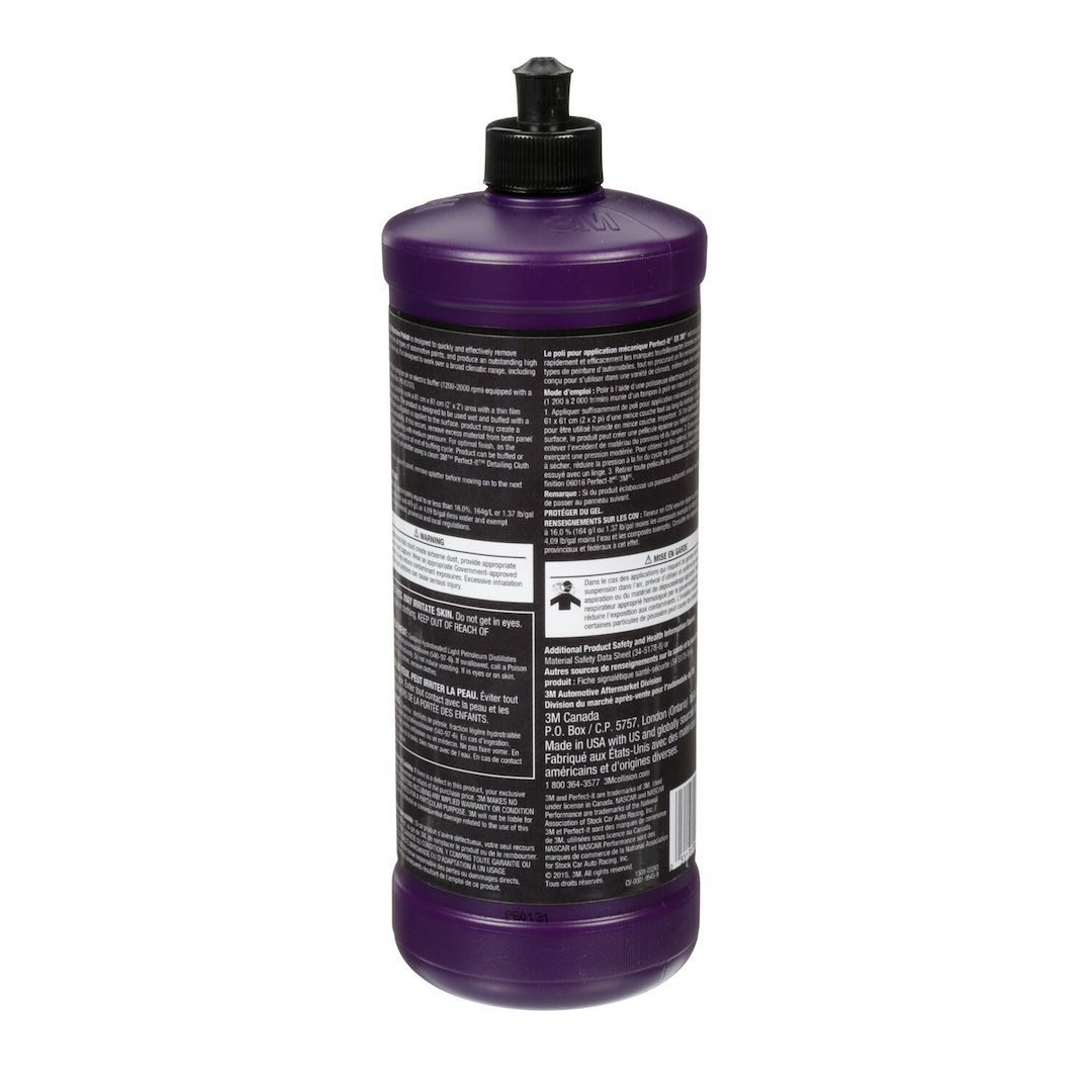 3M Polishing Compound, Perfect-It™, Used to Eliminate Swirl Marks and Produces a High Gloss Finish, Liquid, Black, 32 Ounce, Single – 06094
