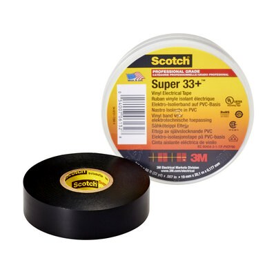 3M Electrical Tape, Scotch ® Super33+ ™, For Creating Waterproof, Roll, 3/4 Inch X 52 Foot, Black – 06133