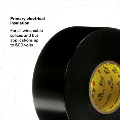 3M Electrical Tape, Scotch ® Super33+ ™, For Creating Waterproof, Roll, 3/4 Inch X 52 Foot, Black – 06133