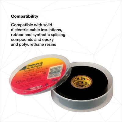 3M Electrical Tape, Scotch ® Super33+ ™, For Creating Waterproof, Roll, 3/4 Inch X 52 Foot, Black – 06133