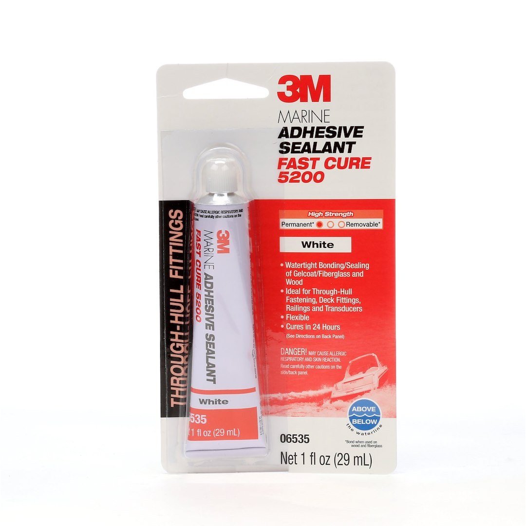 3M Adhesive Sealant, 3M 5200 Fast Cure, Used for Permanent Bonding of Aluminum/ Wood/ Gelcoat and Fiberglass, 1 Ounce Tube – 06535
