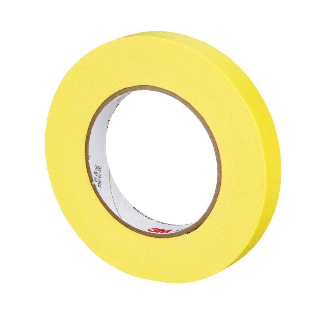 3M Masking Tape, For Masking Before Painting, 0.7 Inch Width X 60 Yards Length, Yellow, Crepe Paper, Single – 06652
