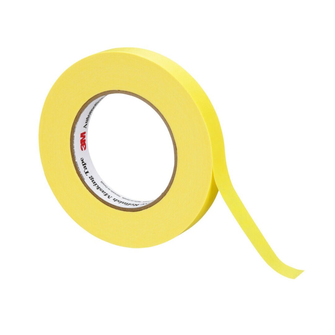 3M Masking Tape, For Masking Before Painting, 0.7 Inch Width X 60 Yards Length, Yellow, Crepe Paper, Single – 06652