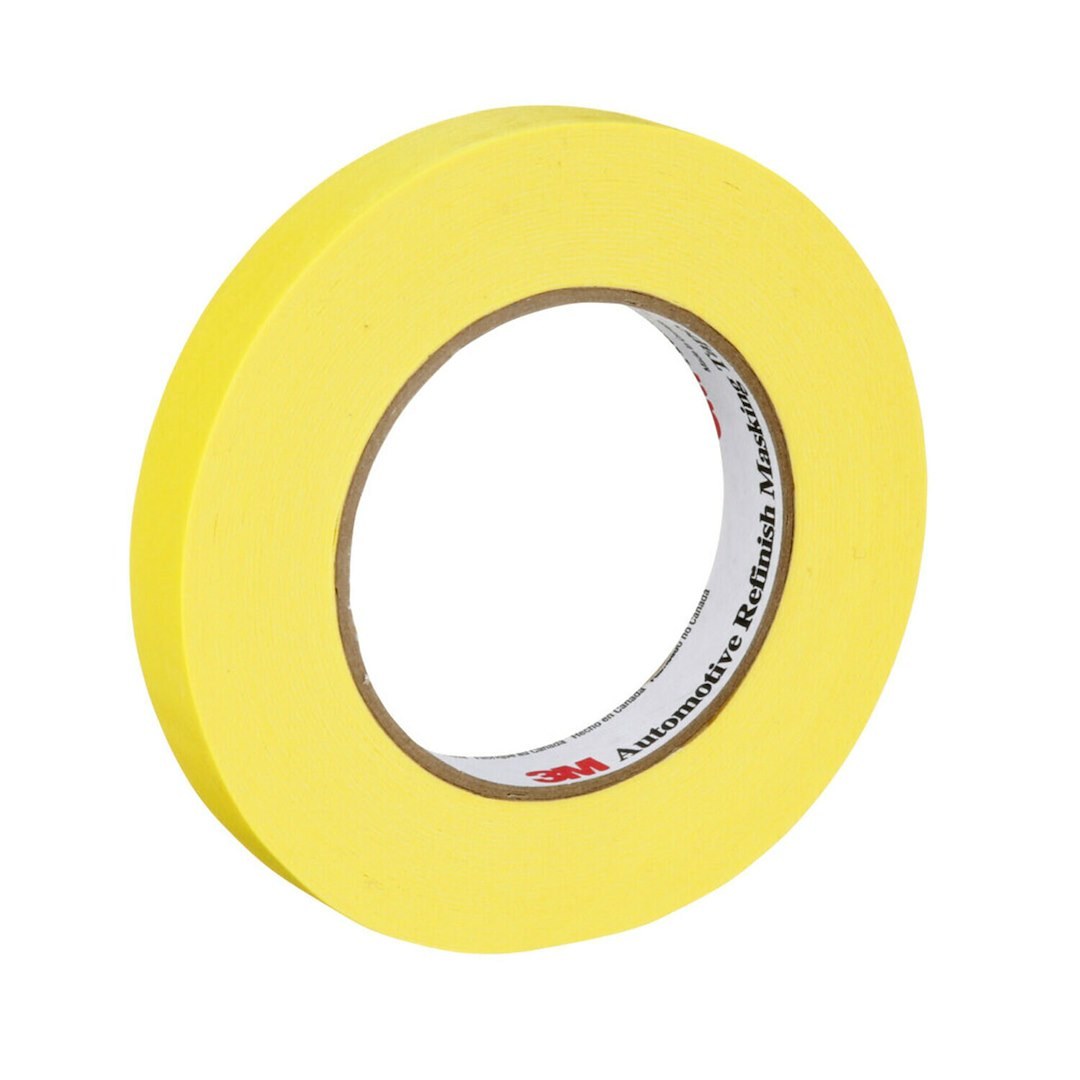 3M Masking Tape, For Masking Before Painting, 0.7 Inch Width X 60 Yards Length, Yellow, Crepe Paper, Single – 06652