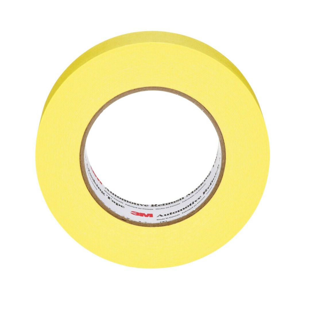 3M Masking Tape, For Masking Before Painting, 1.42 Inch Width X 60 Yards Length, Yellow, Crepe Paper, Single – 06654
