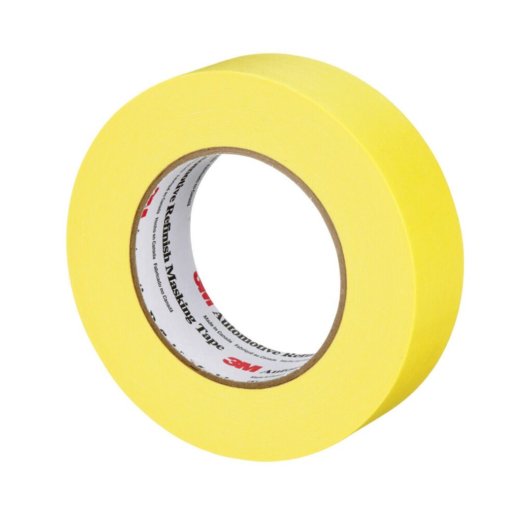 3M Masking Tape, For Masking Before Painting, 1.42 Inch Width X 60 Yards Length, Yellow, Crepe Paper, Single – 06654