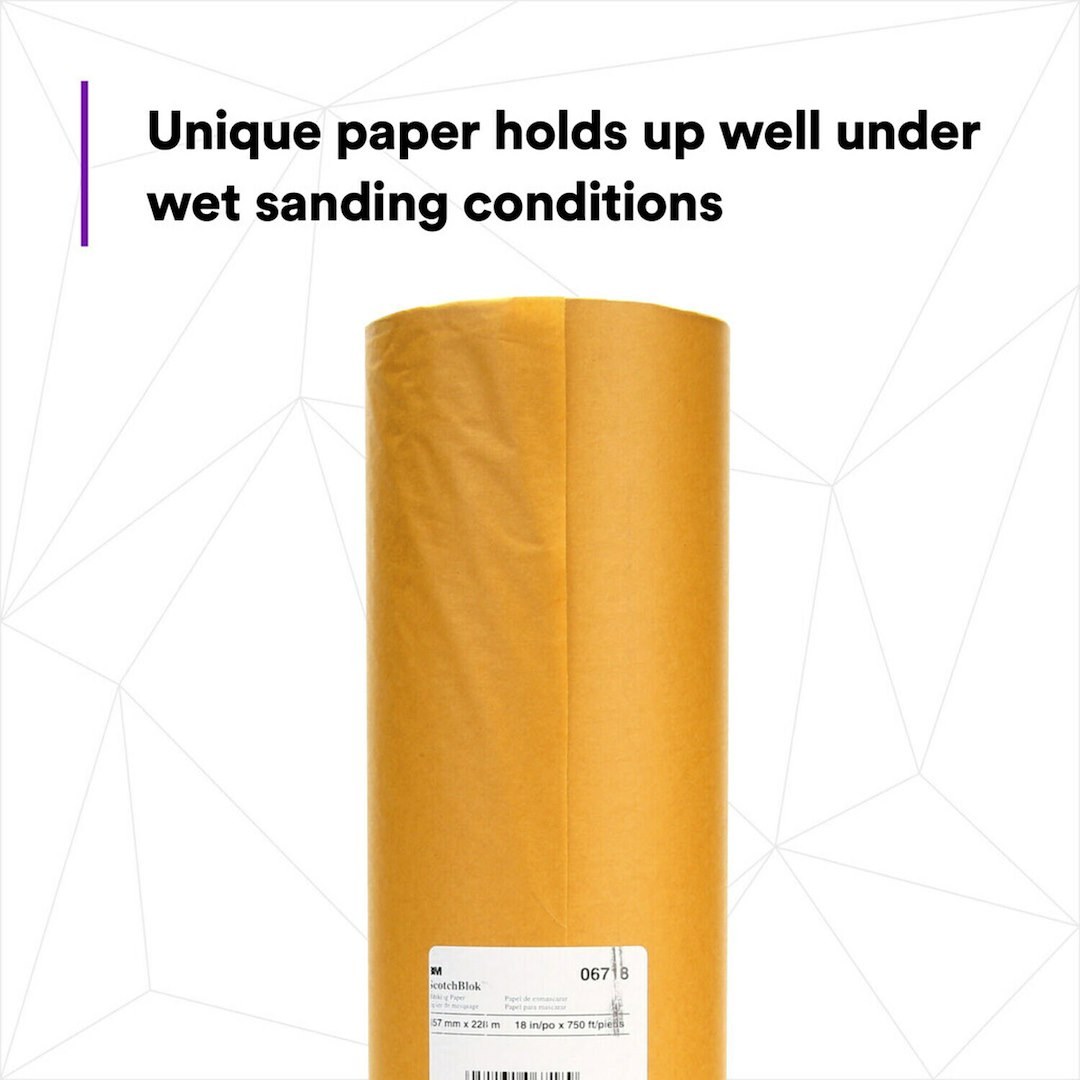 3M Masking Paper, Scotchblok™, Use to Provide Excellent Resistance to Paint Solvents/ Urethanes/ Base Coats/ Clear Coats – 06718