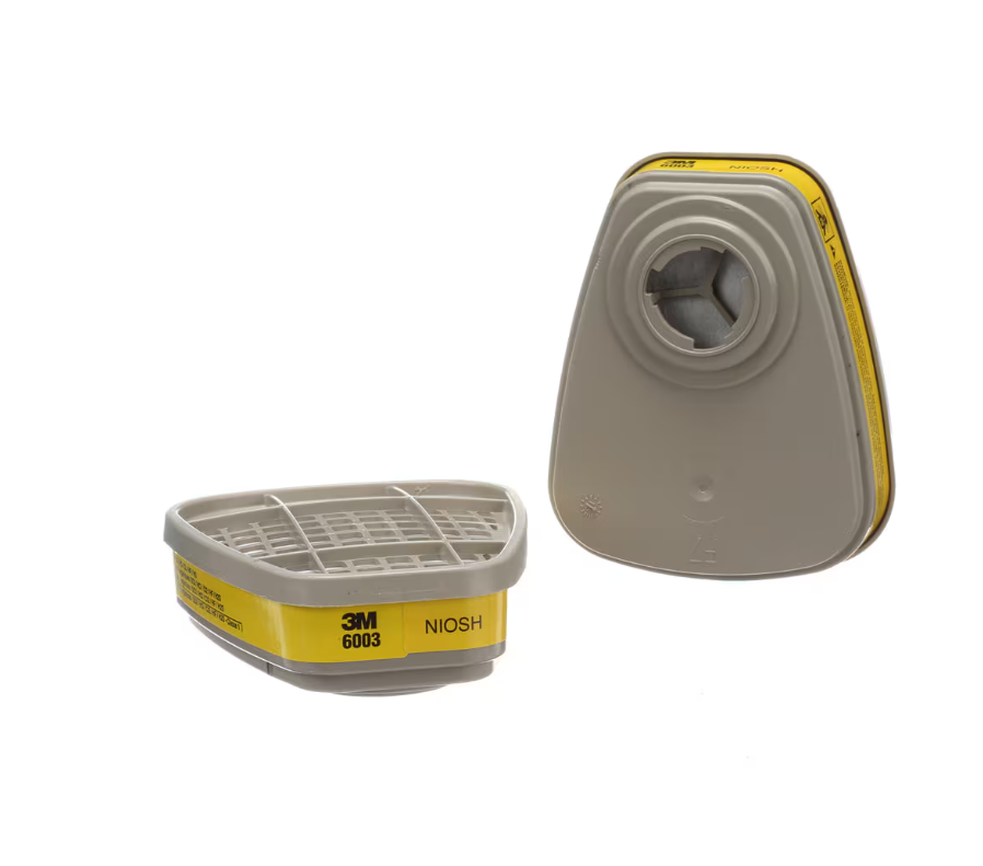 3M Respirator Filter, Use with Half/ Full Facepieces Respirators, Filters Out Organic Vapors/ Acid Gas, Yellow, Niosh Approved, Pack of 30 – 07047