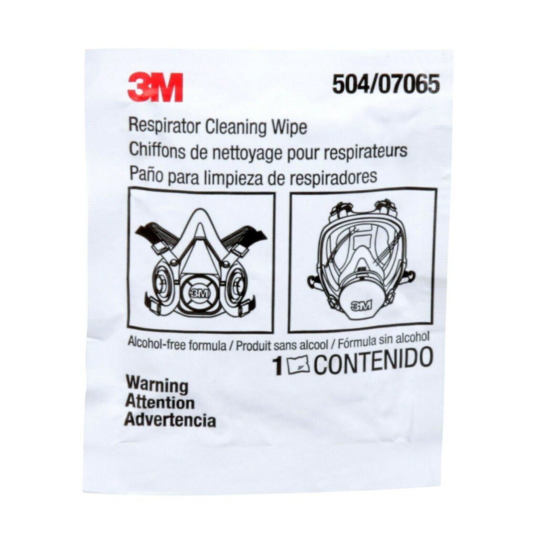 3M Cleaning Wipe, Used to Clean and Refresh Elastomeric Facepiece Respirators/ Eliminating Dirt and Perspiration, Single – 07065
