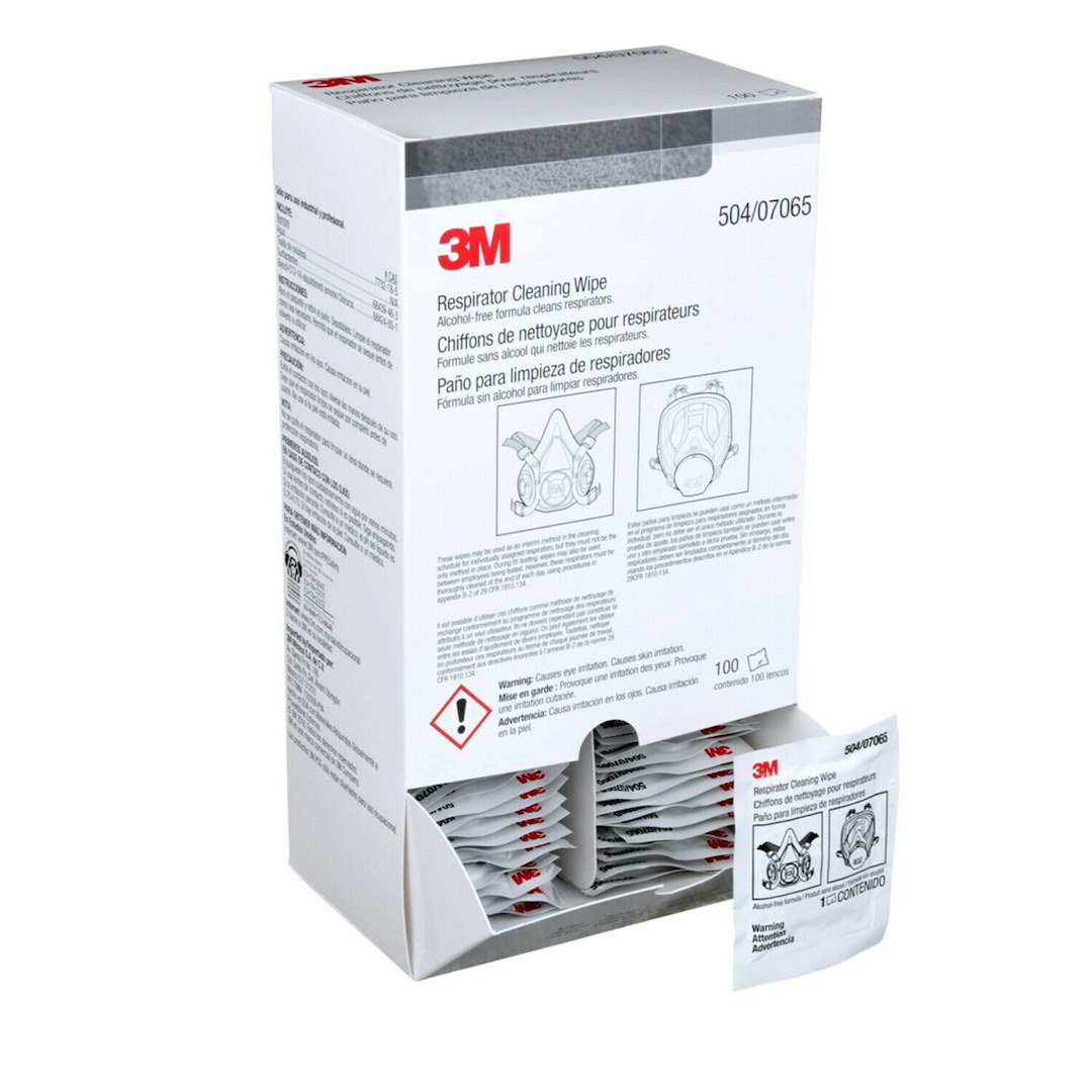 3M Cleaning Wipe, Used to Clean and Refresh Elastomeric Facepiece Respirators/ Eliminating Dirt and Perspiration, Single – 07065