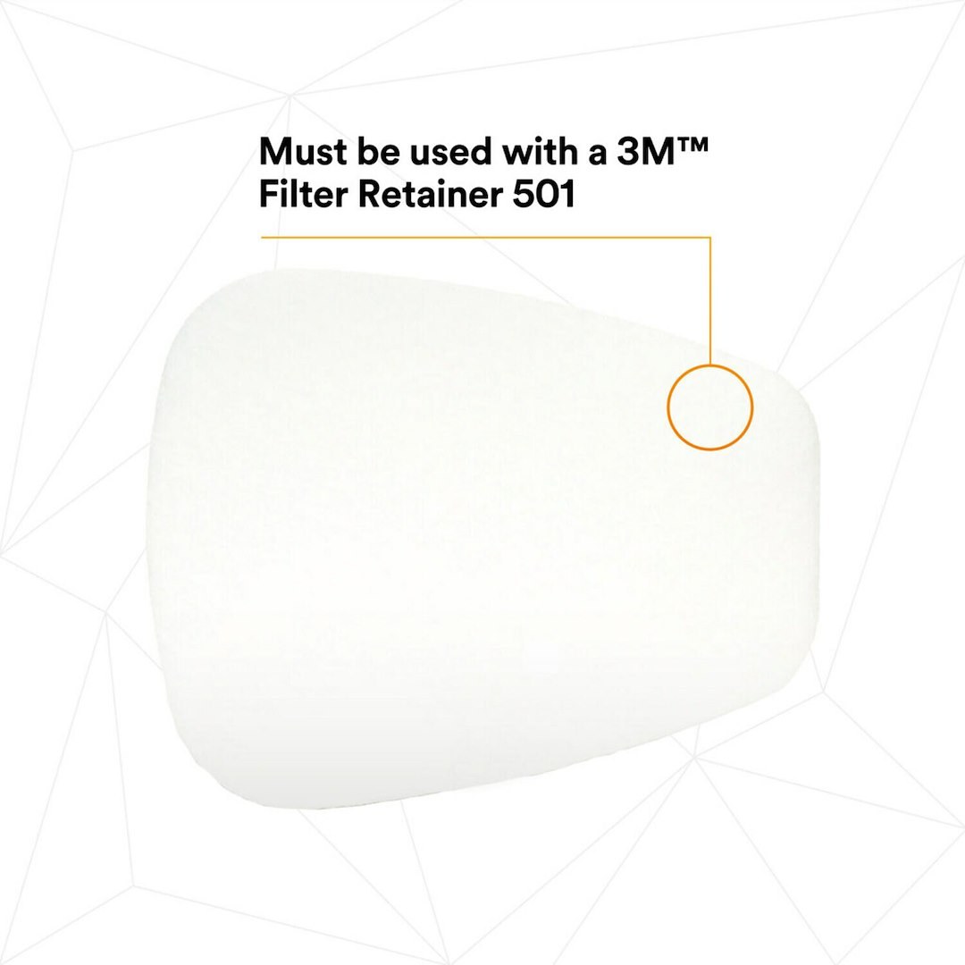 3M Respirator Filter, For 3M 6000 Series Cartridges/ 3M 603 Filter Adapter/ 3M 501 Filter Retainer and Reusable Respirators – 07194