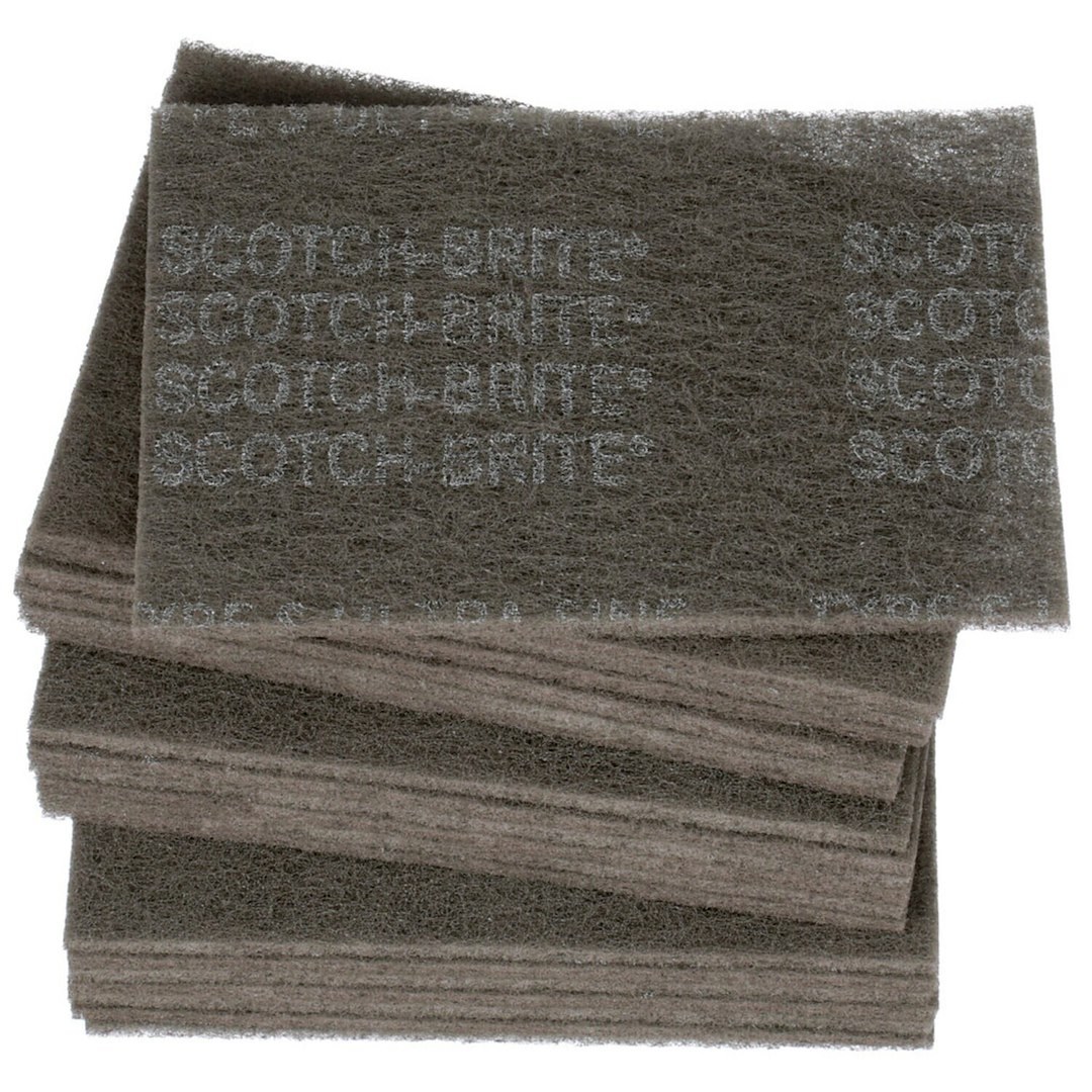 3M Sanding Pad, Scotch-Brite ™, Used for Light Cleaning/ Finishing of Metal/ Plastic/ Composite and Wood Surfaces, Gray – 07448