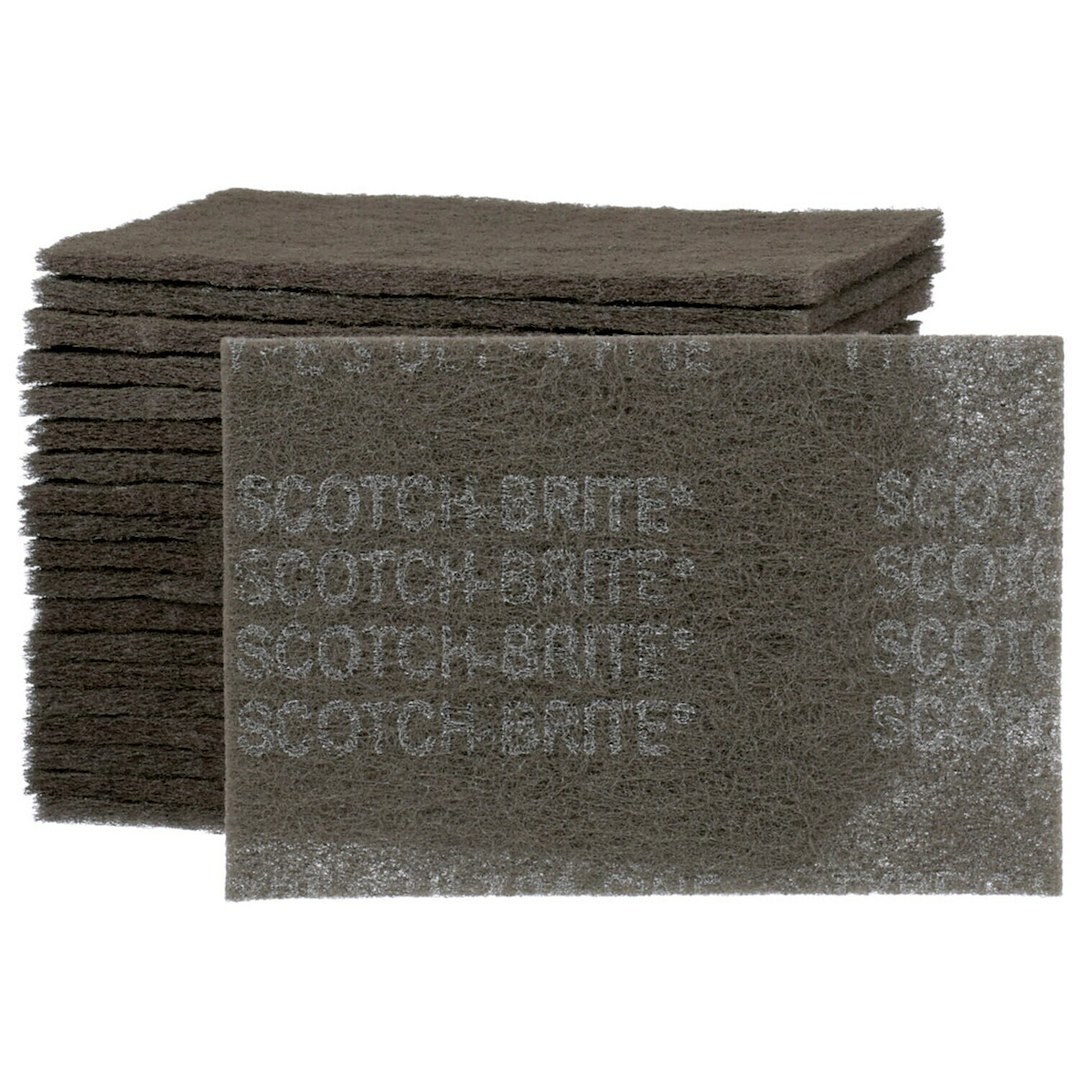 3M Sanding Pad, Scotch-Brite ™, Used for Light Cleaning/ Finishing of Metal/ Plastic/ Composite and Wood Surfaces, Gray – 07448