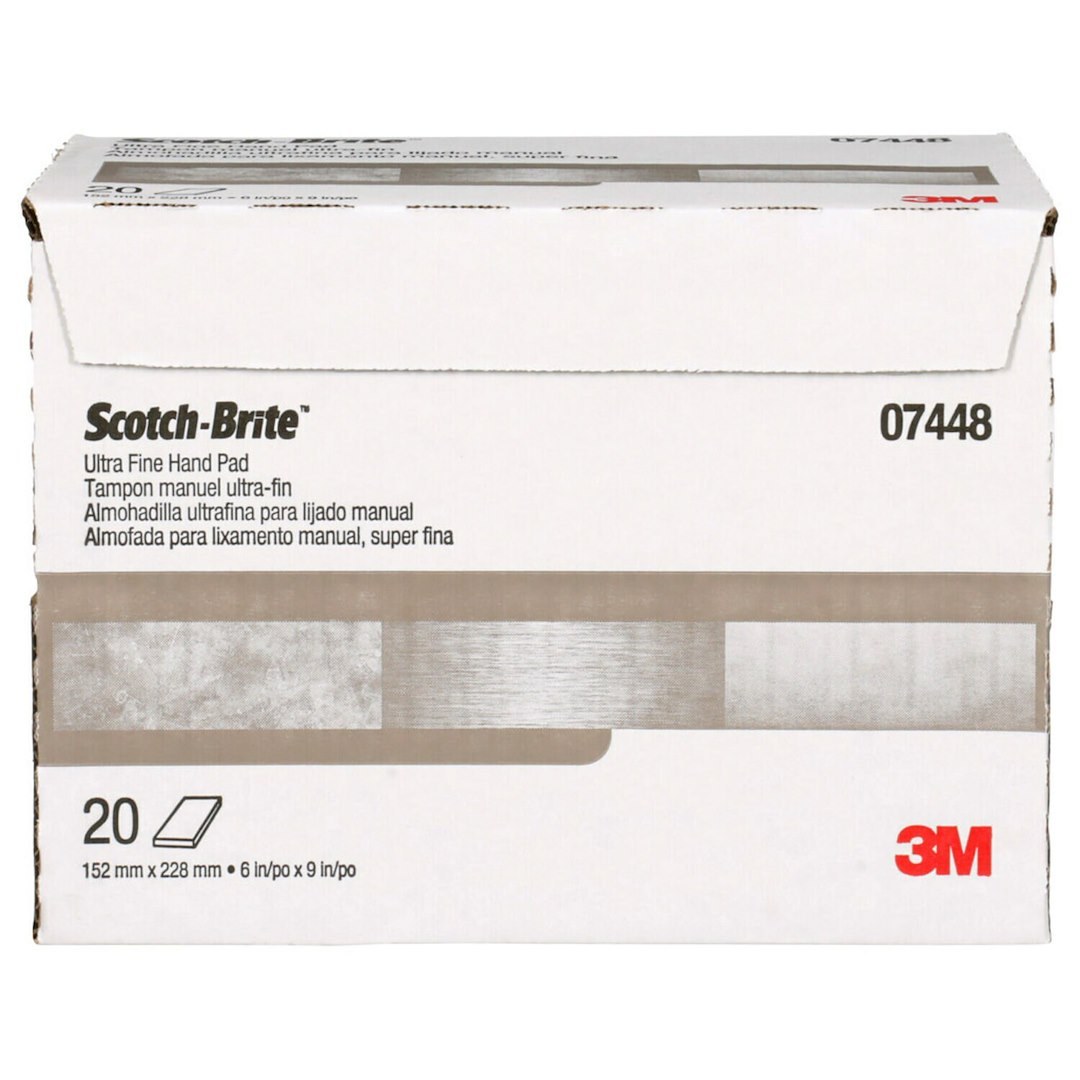 3M Sanding Pad, Scotch-Brite ™, Used for Light Cleaning/ Finishing of Metal/ Plastic/ Composite and Wood Surfaces, Gray – 07448
