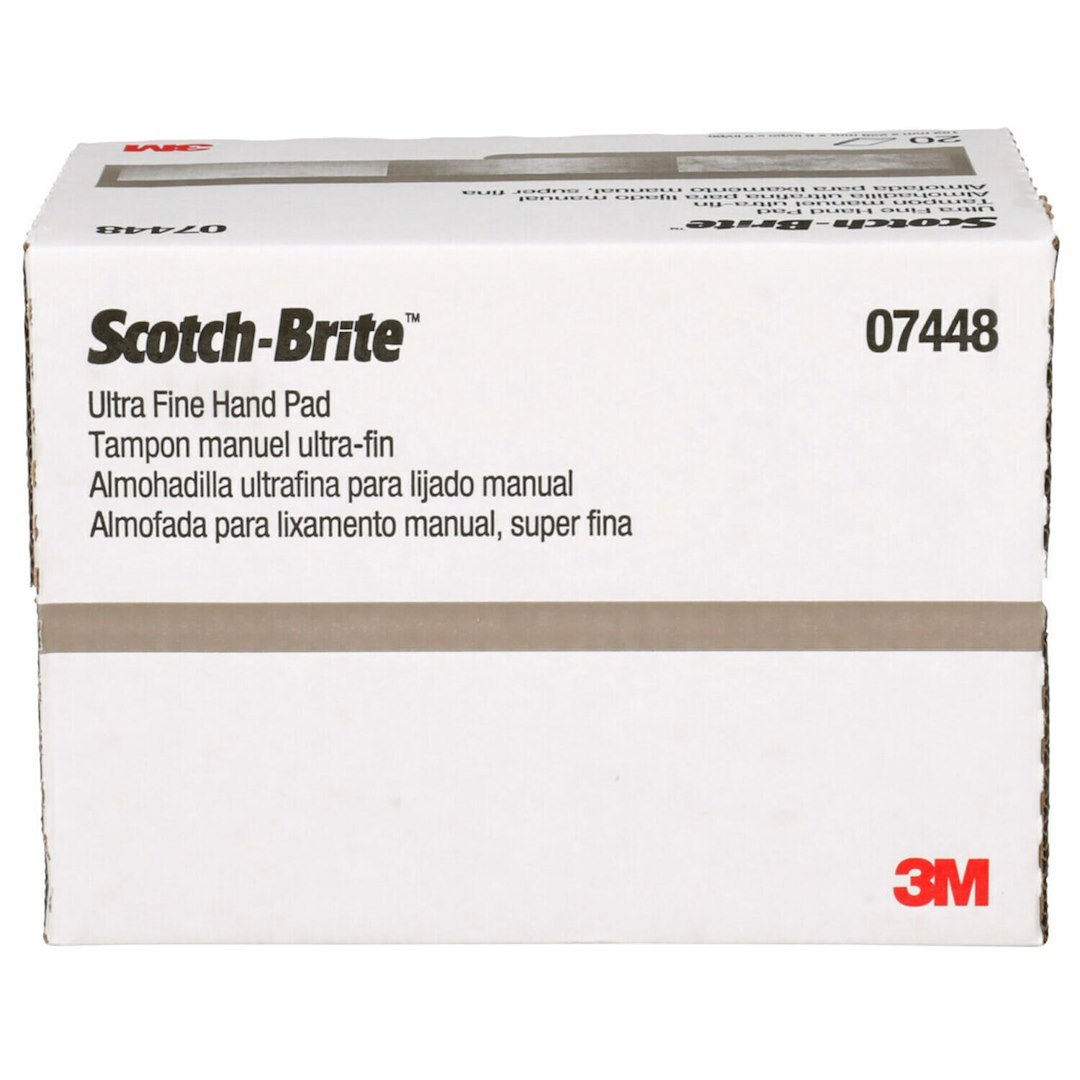 3M Sanding Pad, Scotch-Brite ™, Used for Light Cleaning/ Finishing of Metal/ Plastic/ Composite and Wood Surfaces, Gray – 07448
