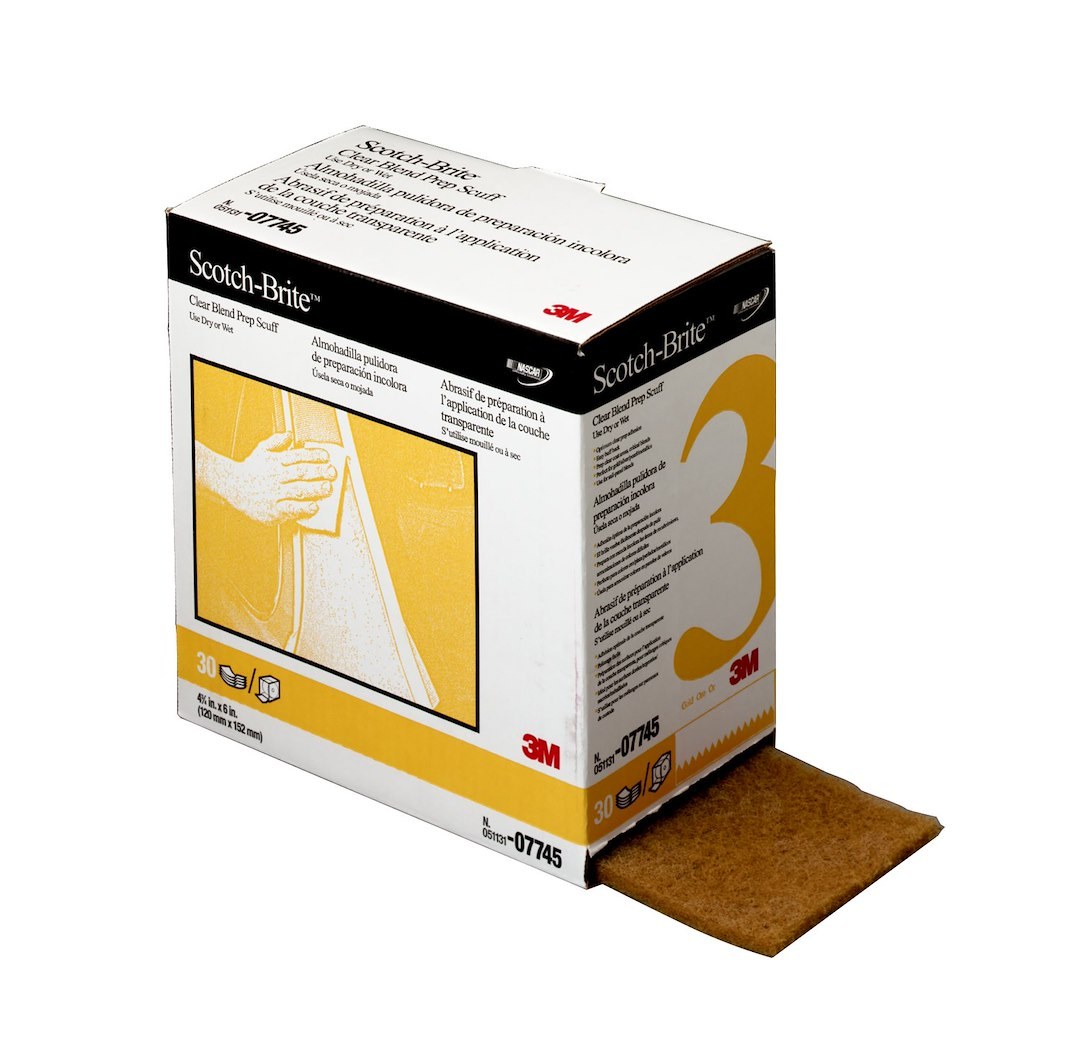 3M Sanding Pad, Scotch-Brite™, Used on Metals/ Paint/ Plastics, Gold, Scuff Pad, 4.75 Inch Width X 15 Feet Length, Pack of 30 – 07745