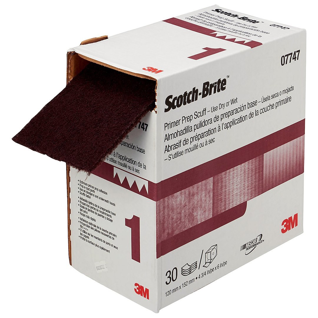 3M Sanding Pad, Scotch-Brite™, Used on All Metals, Maroon, Scuff Pad, 4.75 Inch Width X 15 Feet Length, Pack of 30 – 07747