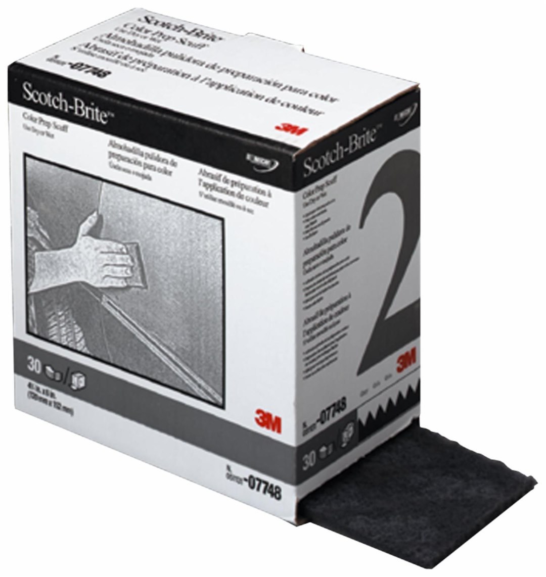 3M Sanding Pad, Scotch-Brite™, Used on Metals/ Paint/ Plastics, Gray, Scuff Pad, 4.75 Inch Width X 15 Feet Length, Pack of 30 – 07748