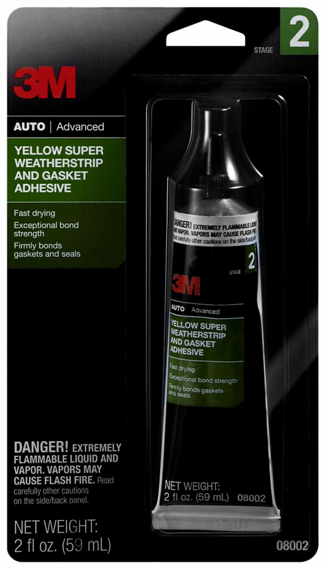 3M Weatherstripe Adhesive, Used to Bond Weatherstripping to Car Doors/ Trunks/ Sun Roofs, Neoprene Rubber, 2 Ounce Tube, Paste, Single – 08002