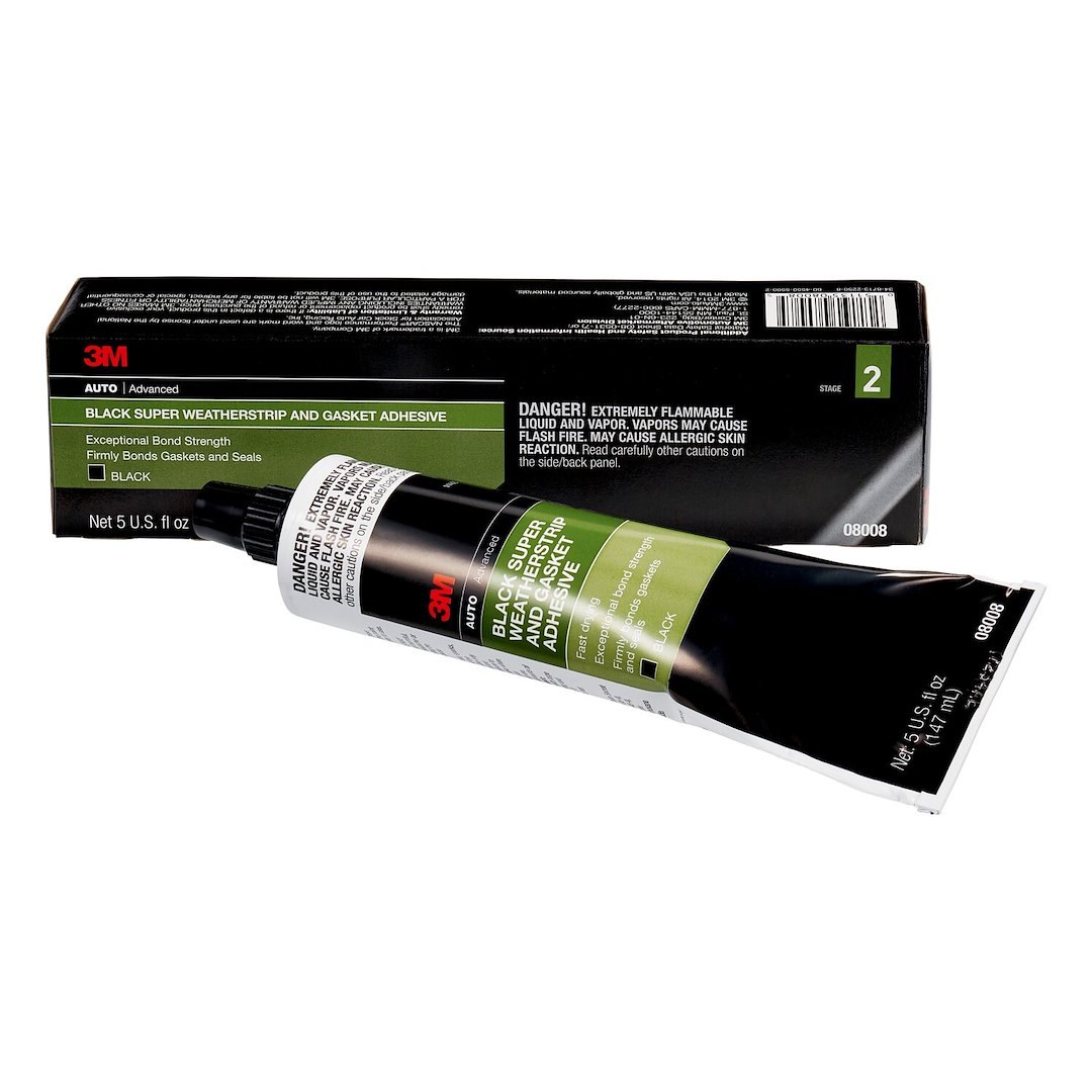 3M Weatherstripe Adhesive, Used to Bond Automotive Weatherstripping/ Headliners/ Rubber Gaskets/ Vinyl/ Metal/ Fabrics/ Holding Paper – 08008