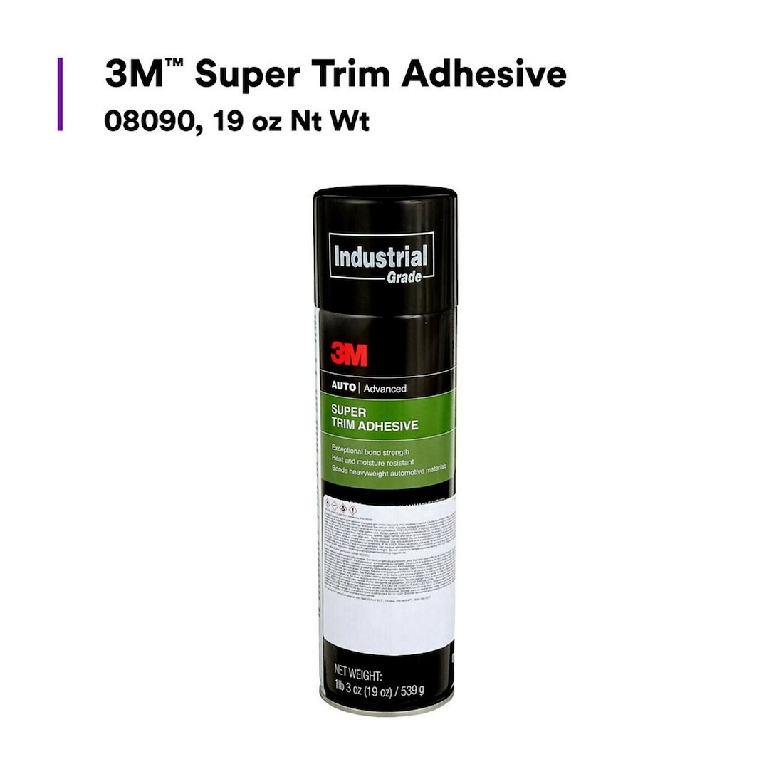 3M Trim and Upholstery Adhesive, Used to Bond Fabric Attachment/ Headliners/ Trim Attachment, Synthetic Elastomer, 19 Ounce Aerosol Can – 08090