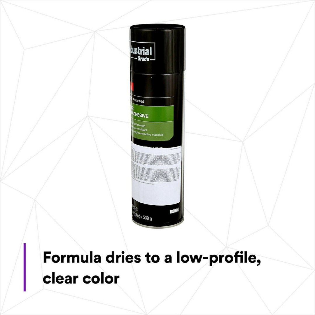 3M Trim and Upholstery Adhesive, Used to Bond Fabric Attachment/ Headliners/ Trim Attachment, Synthetic Elastomer, 19 Ounce Aerosol Can – 08090