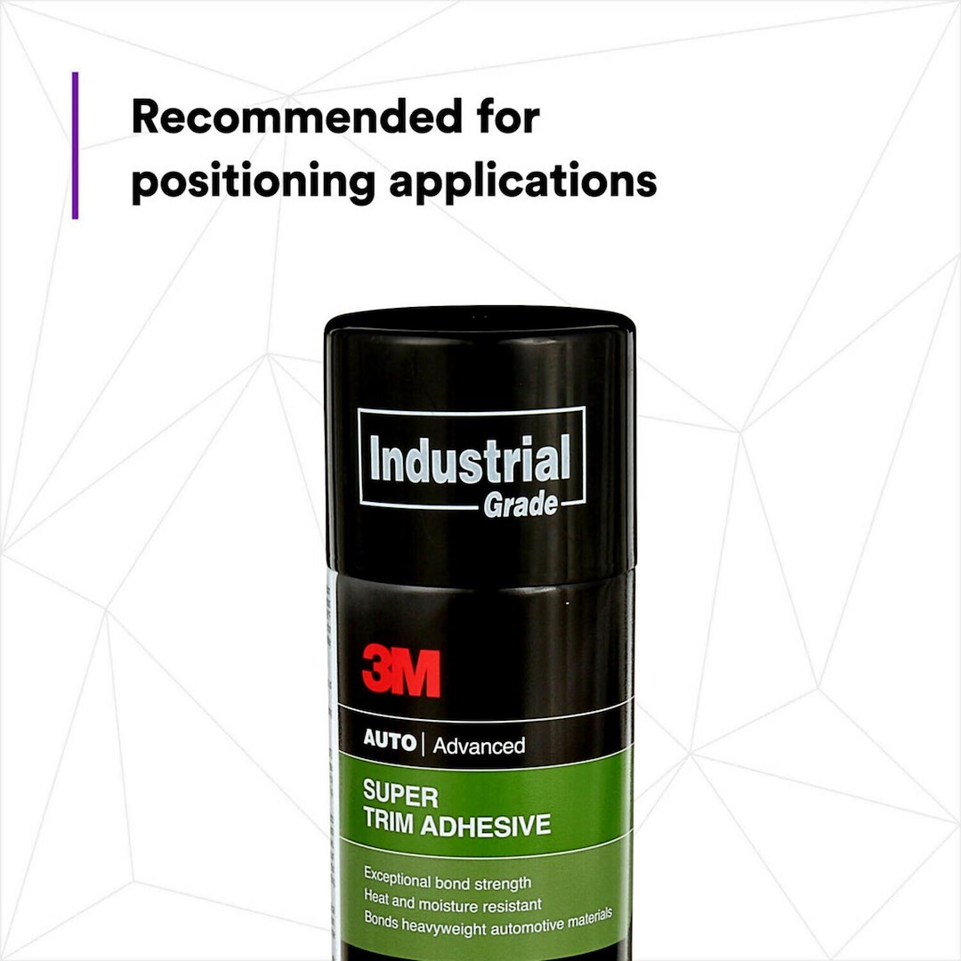 3M Trim and Upholstery Adhesive, Used to Bond Fabric Attachment/ Headliners/ Trim Attachment, Synthetic Elastomer, 19 Ounce Aerosol Can – 08090