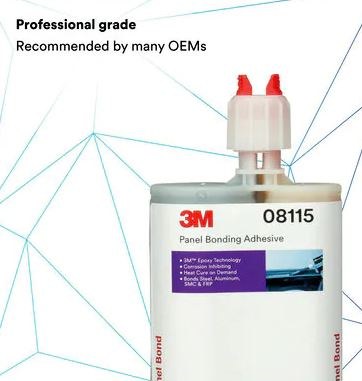 3M Adhesive, Used to Bond Steel/ Aluminum/ Smc/ Frp, 200 Milliliter Cartridge – 08115