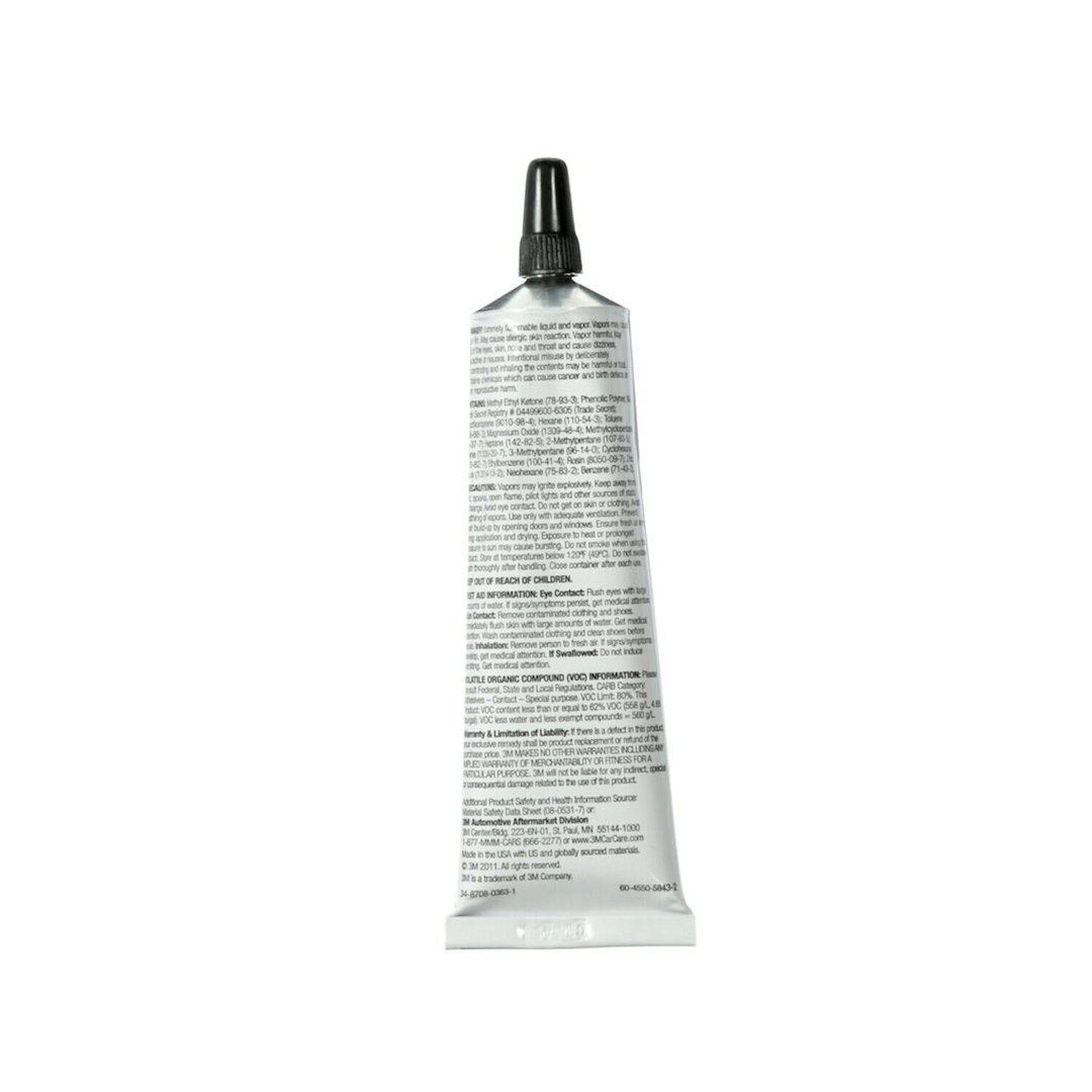 3M Adhesive Sealant, Used to Seal Car/ Trunks Doors/ Sun Roofs, 2 Fluid Ounce Tube, Single – 08581