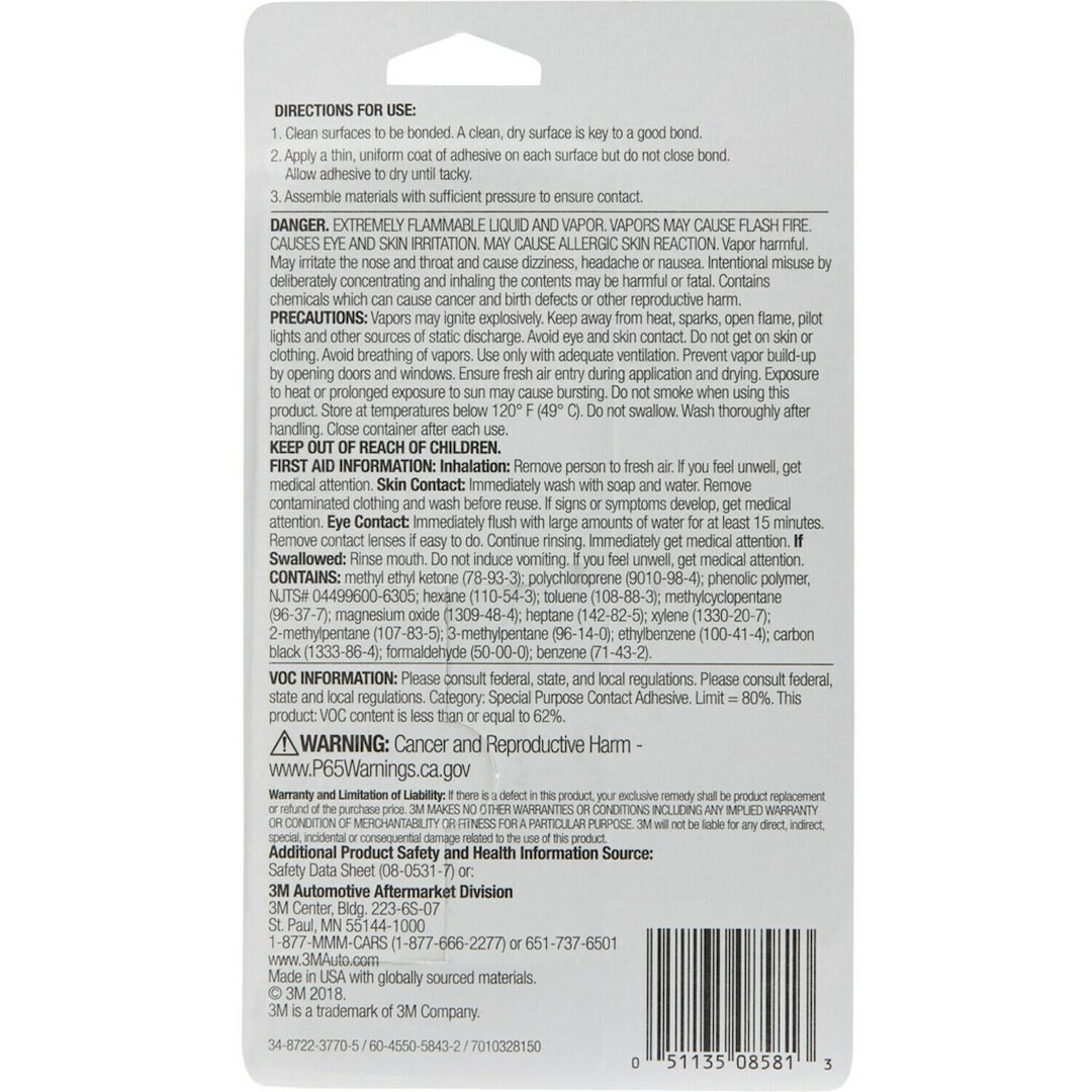 3M Adhesive Sealant, Used to Seal Car/ Trunks Doors/ Sun Roofs, 2 Fluid Ounce Tube, Single – 08581