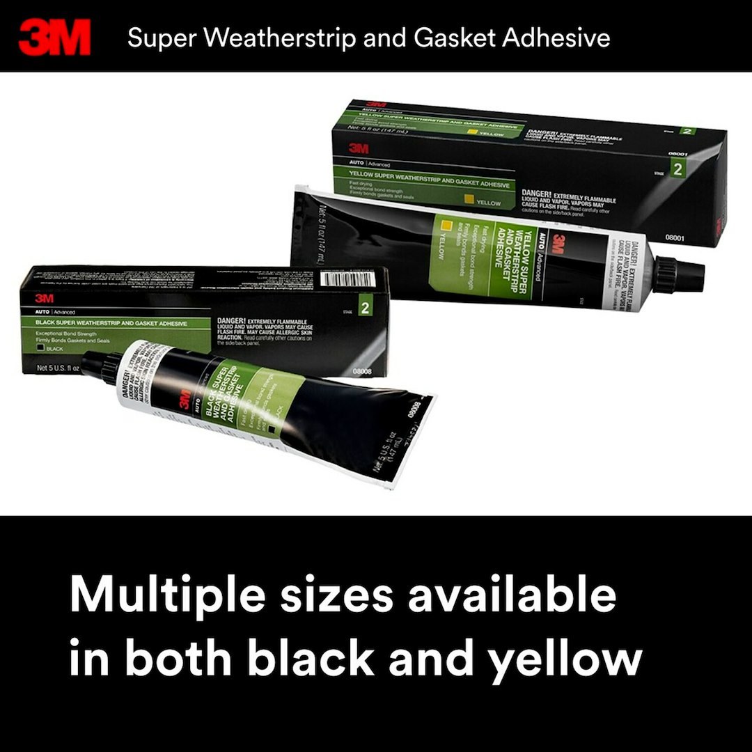 3M Adhesive Sealant, Used to Seal Car/ Trunks Doors/ Sun Roofs, 2 Fluid Ounce Tube, Single – 08581
