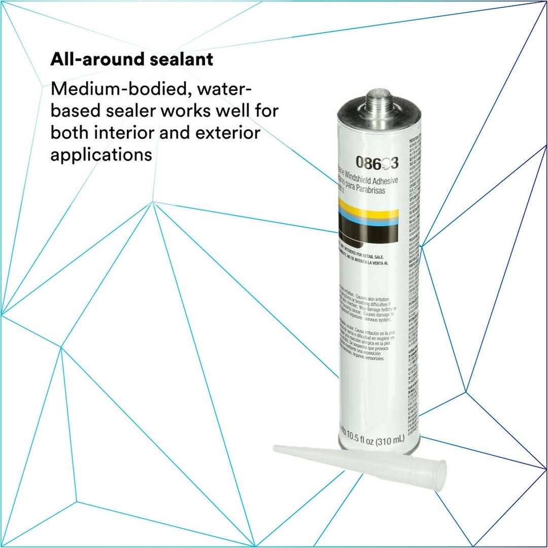 3M Window Glass Adhesive, Used for Windshield Bonding and Stationary Glass Attachment, Polyurethane, 10.5 Ounce Cartridge, Paste, Single – 08693