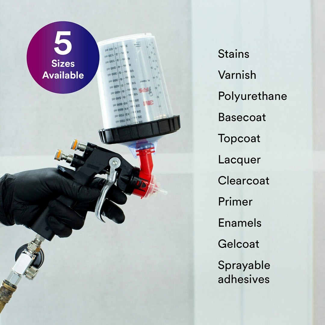 3M Spray Gun Cup Liner, Pps ™, Use with 3M 22 Fluid Ounce Spray Gun Cup – 16000