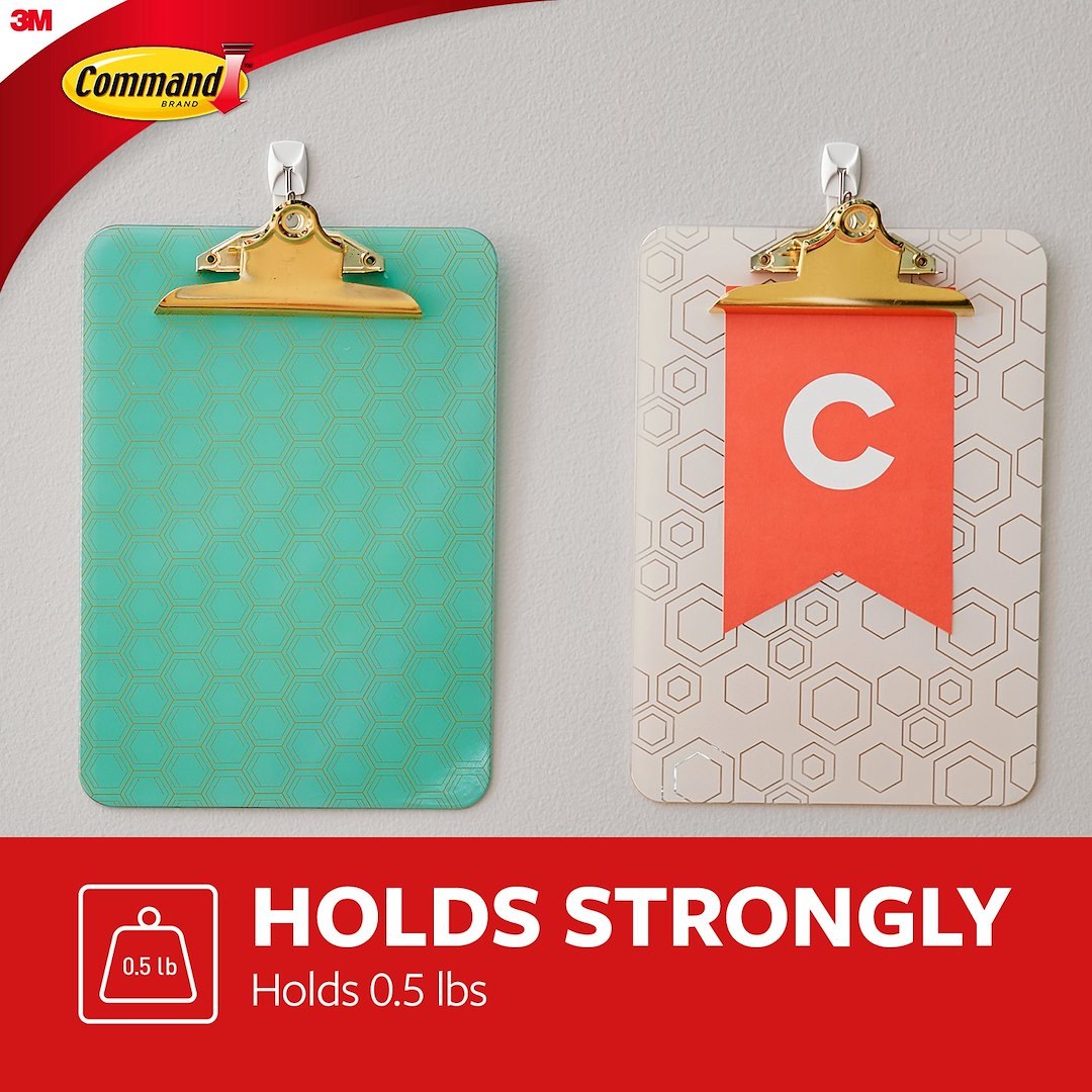 3M Multi Purpose Hook, Command ™, Wire Hook, Small Size, White, With Three Hook/ Four Strip – 17067ES