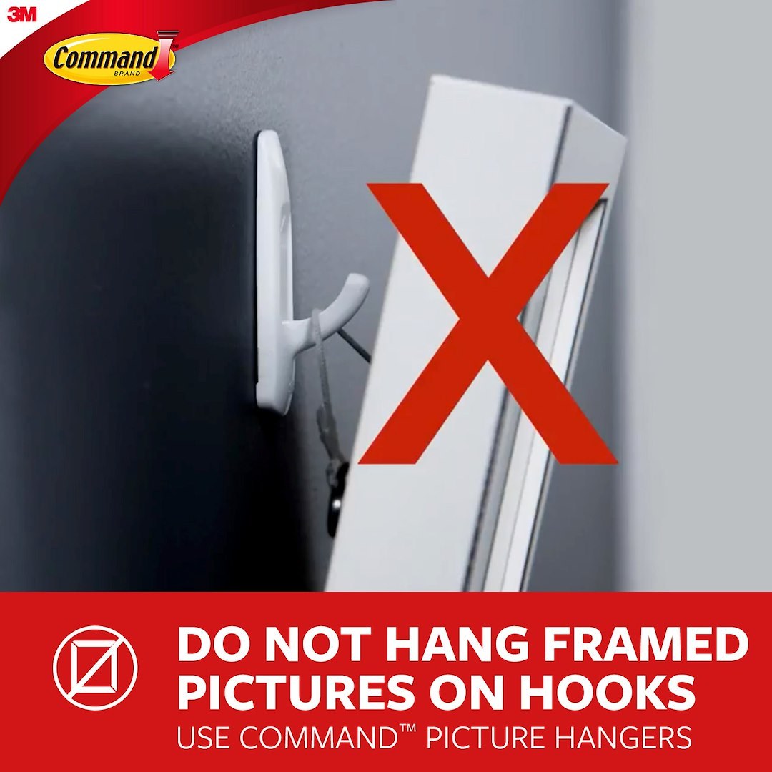 3M Multi Purpose Hook, Command ™, Wire Hook, Small Size, White, With Three Hook/ Four Strip – 17067ES