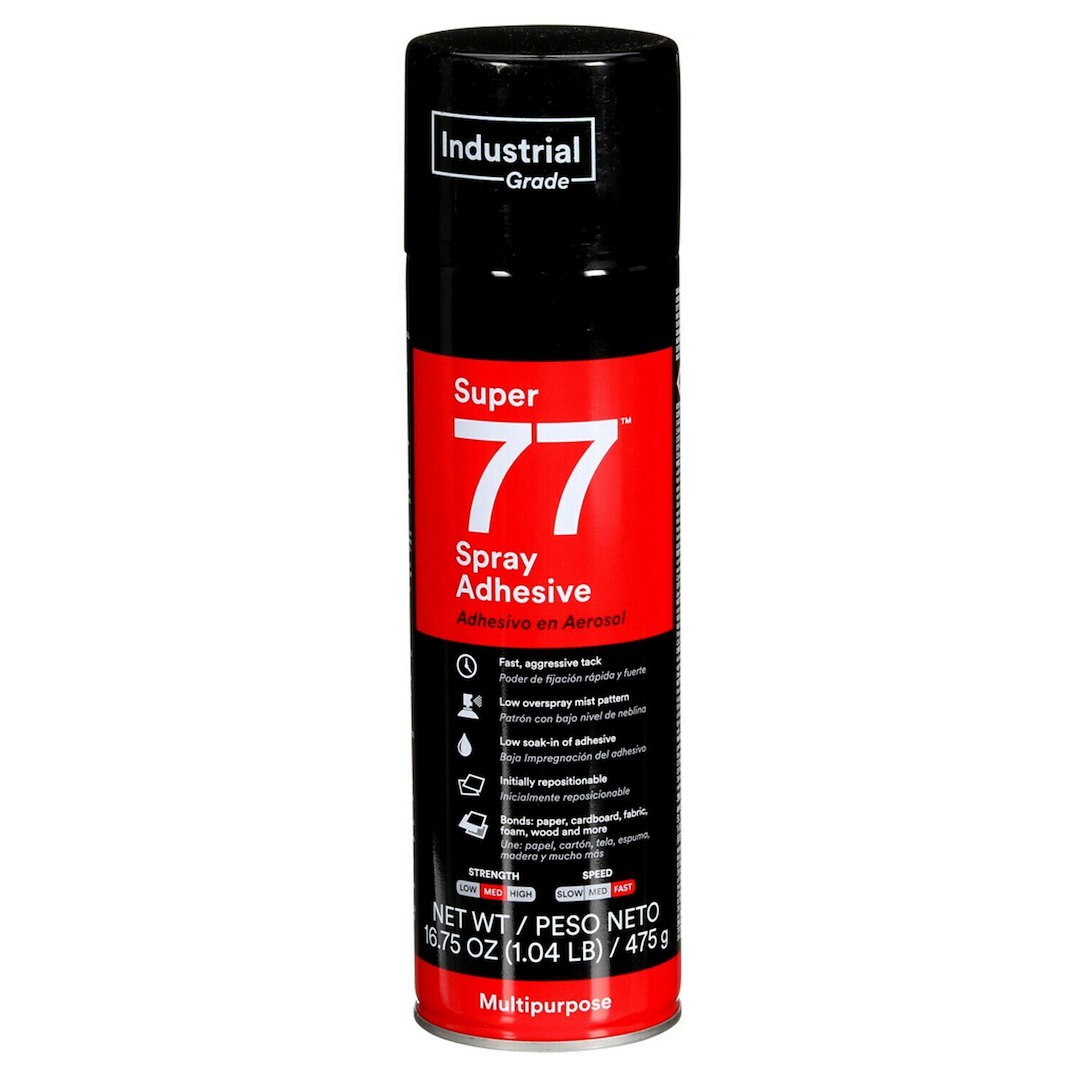 3M Trim and Upholstery Adhesive, Used to Bond Foils/ Carpeting/ Lightweight Foams/ Paper/ Cardboard/ Felt/ Metals/ Wood, 24 Ounce Aerosol Can – 21210